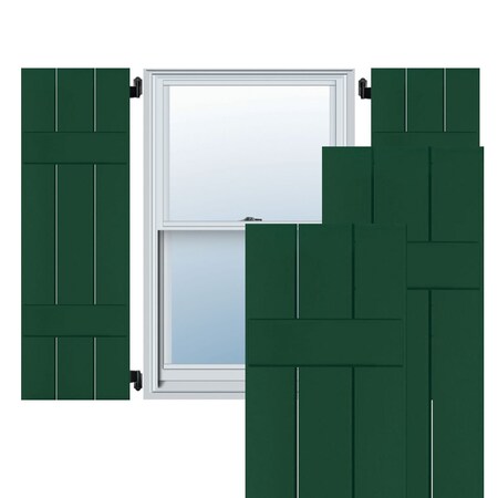 Ekena Millwork Exterior 3 Board (2 Batten) Wood Pine Board-n-Batten Shutters, Chrome Green PR, RWB12X060CGP RWB12X060CGP